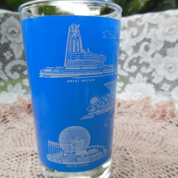 drinking glass souvenir 1967 Exposition Montreal Canada depicting pavilions - Picture 5 of 11